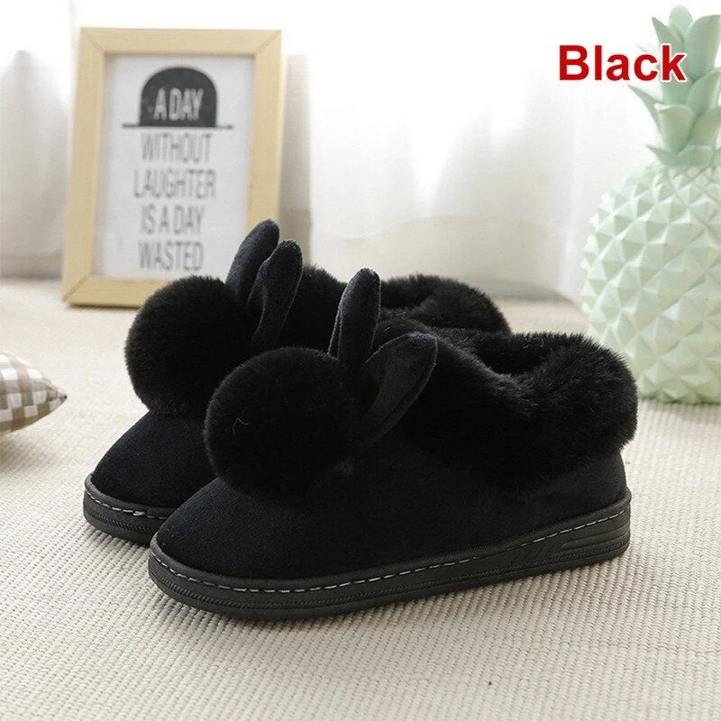 Winter Slippers Women Furry Warm Female Slipper Indoor Home Shoes Casual Ladies Soft Comfort Shoes Woman Furry Rabbit Ears Plush