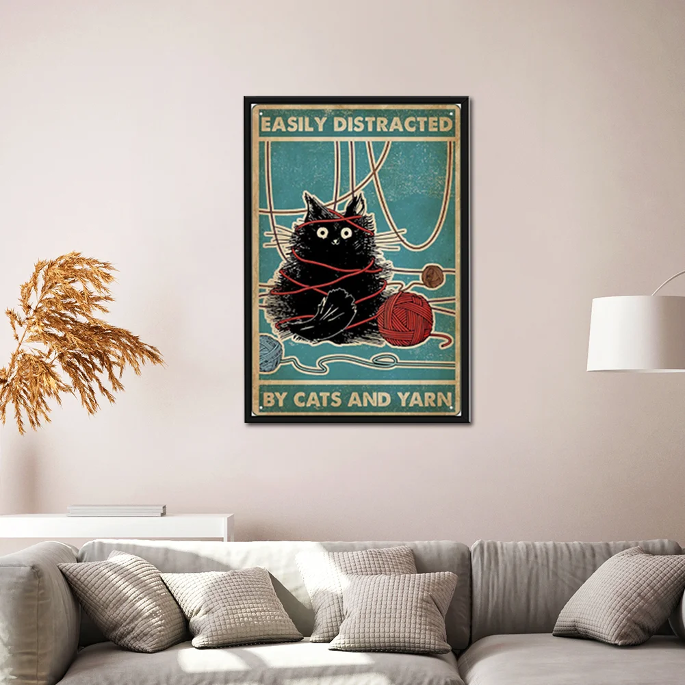 11CT Full Stamped Cross Stitch - Cat(Canvas|40*55CM)