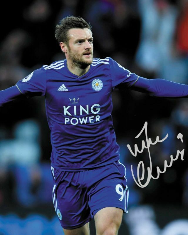 Jamie Vardy - Leicester City Autograph Signed Photo Poster painting Print