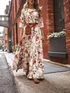 Floral-Print Puff Sleeves Bohemia Maxi Dress