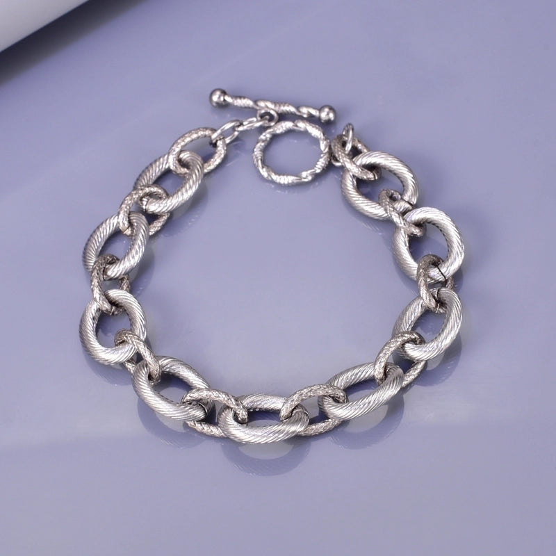 Hip-Hop Classic Style Geometric 304 Stainless Steel Titanium Steel 18K Gold Plated Bracelets In Bulk