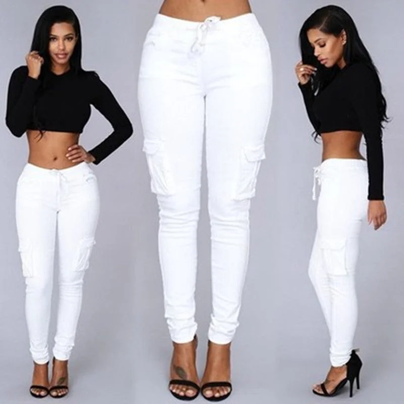 Uveng Bullet Pencil Women's Drawstring Lace Casual Pants