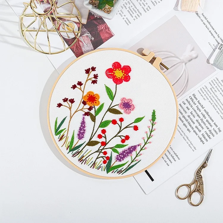 Fragrant Flowers And Plants Embroidery Starter Kits Ventyled