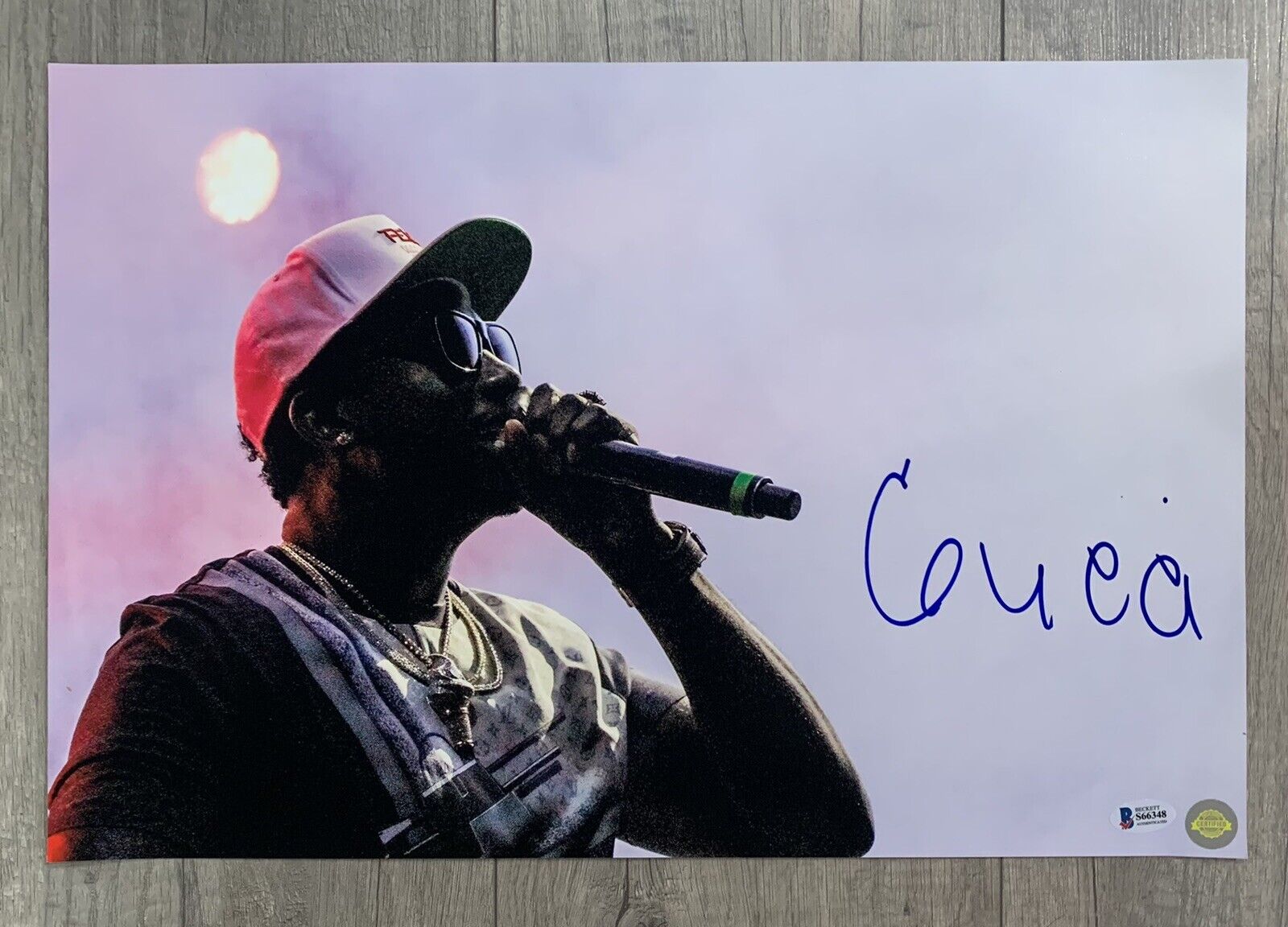 gucci mane signed autographed 12 x 18 Photo Poster painting rap beckett bas coa