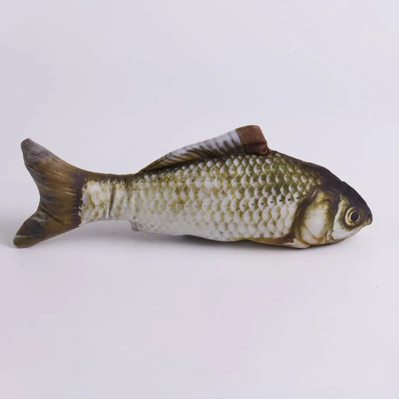 Tegooe Cat Teasing Toy Plush Fish - Interactive Chew Toy for Cats