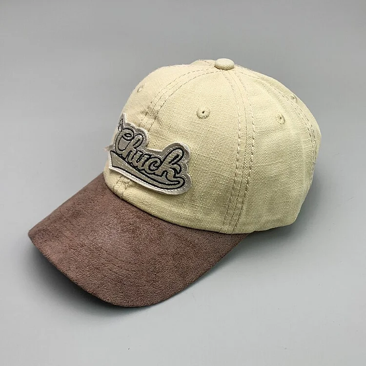 Retro Letter Kpop Easy matching Men Women Baseball Hats Cotton Color matching Streetwear Imitation antler skin Sport Caps