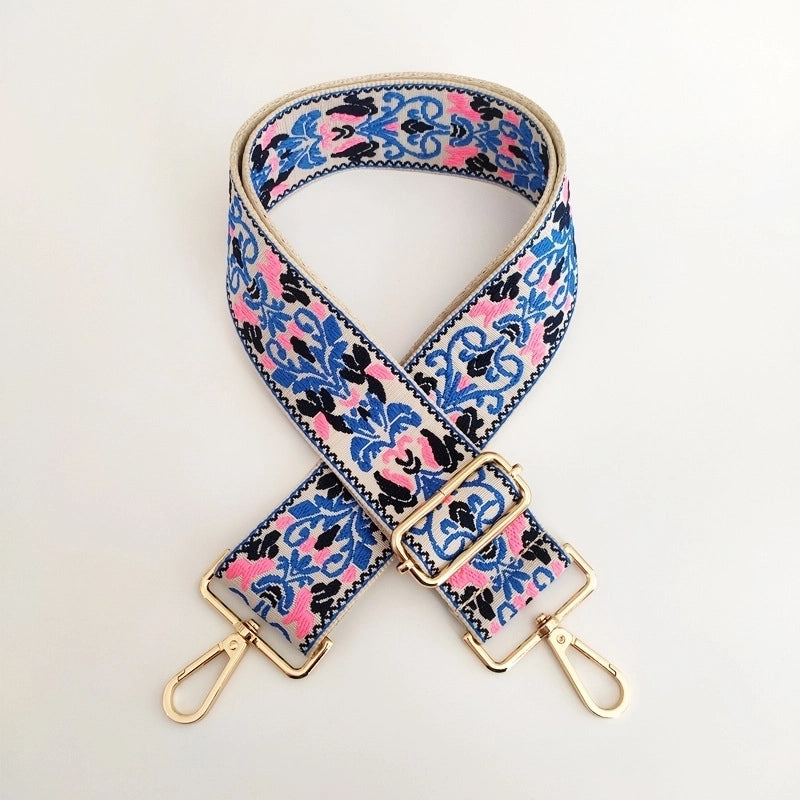 New Thick Color Ethnic Style Jacquard Wide Shoulder Strap Single Shoulder Crossbody Women Bag Accessories Long Strap Replacement Bag Strap