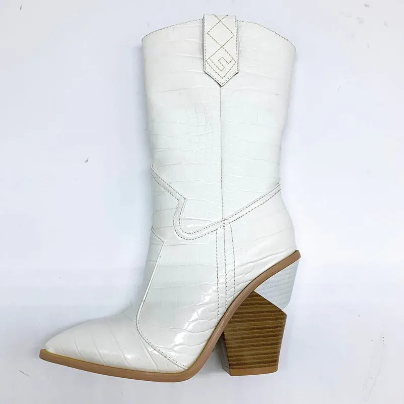NEMAONE Drop ship Brand women boots pointed toe wedges shoes autumn winter boots short ladies Western mid-calf boots for women