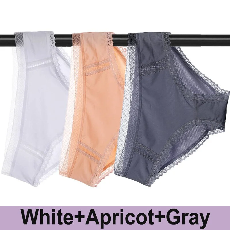 3PCS/Set Seamless Panties Sexy Lace Underwear Women Panties Female Underpants Briefs For Woman Pantys Intimates Lingerie M L XL