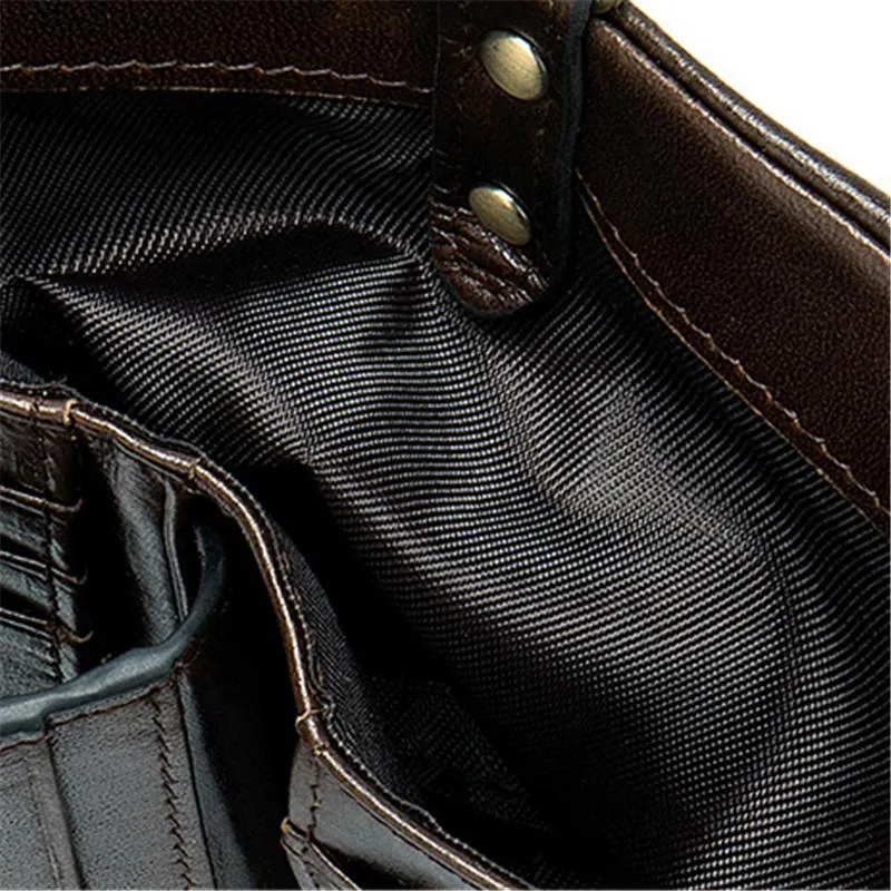 Mens Anti-Theft Multipockets Vintage Leather Wallets