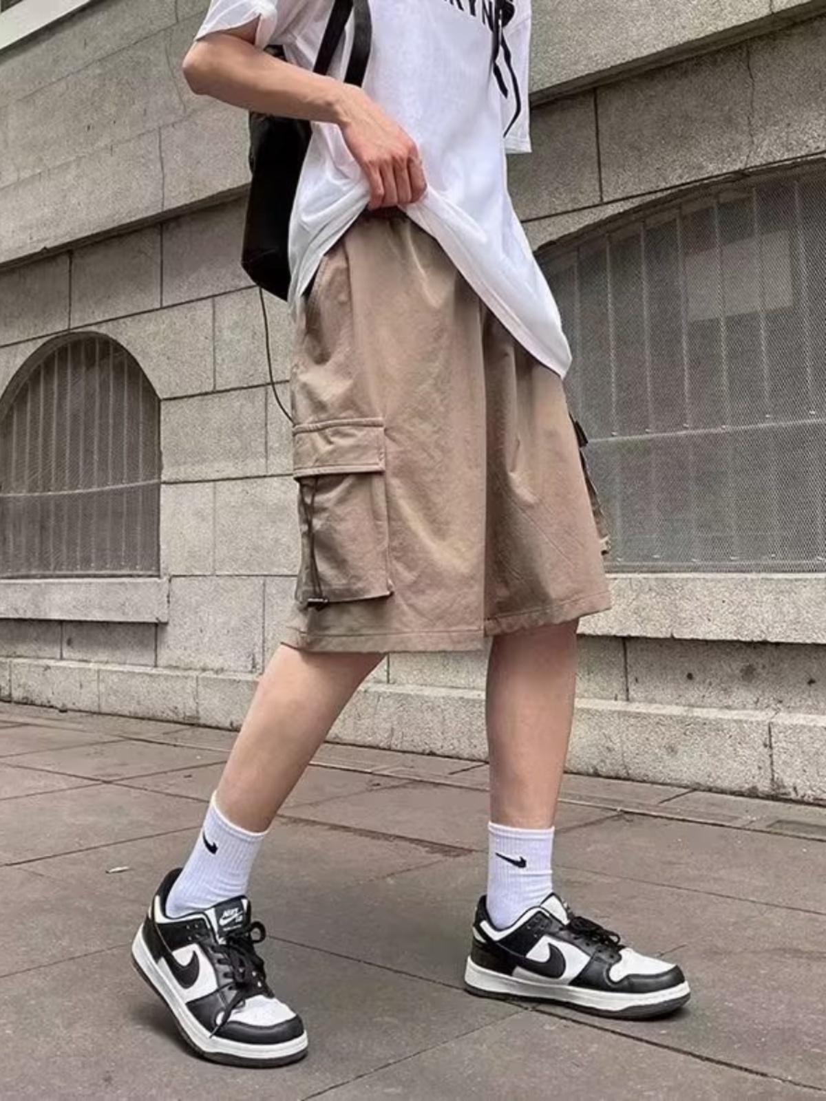Hiking Pants Men Urban  Tactical Shorts Outdoor Drawstring Wear Resistant Cargo Shorts Multi Pocket Plus Size Hiking Pants B105