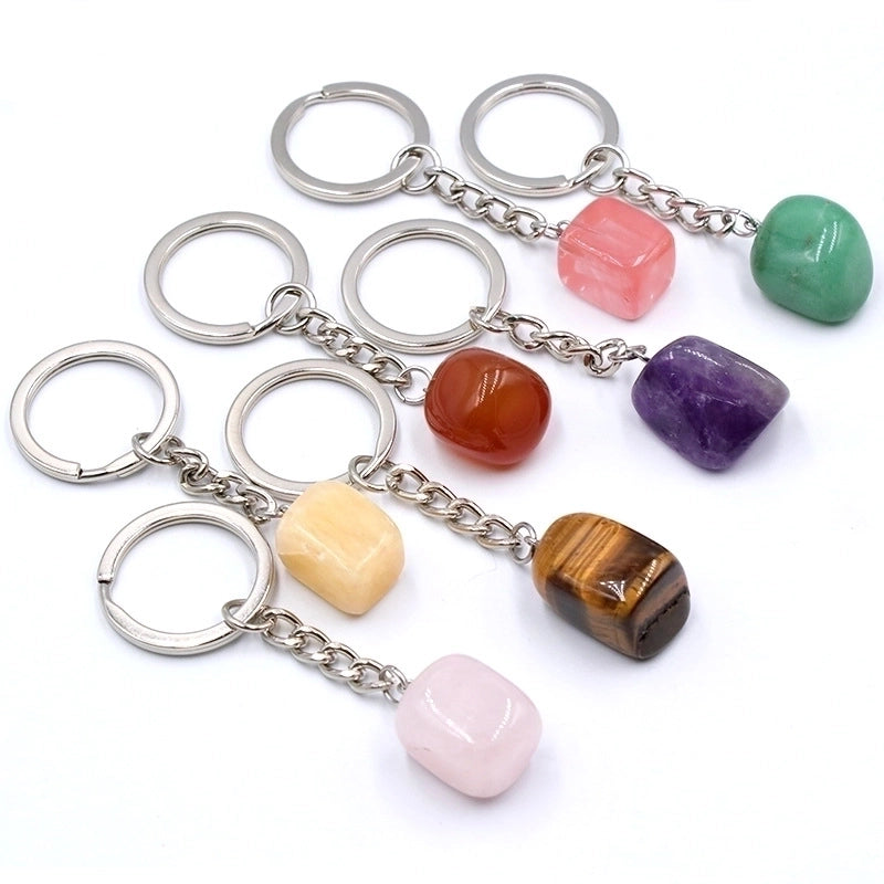 Fashion Irregular Natural Stone Keychain 1 Piece