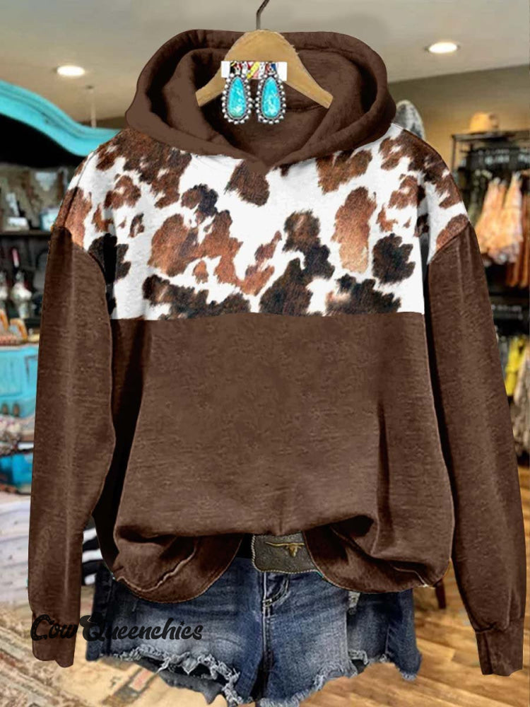 Cow Print Casual Sweatshirt Multicolor / S