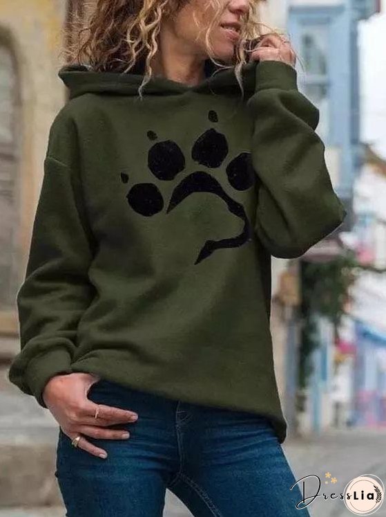 Cute Paw Printed Jumper Hoodie for Women