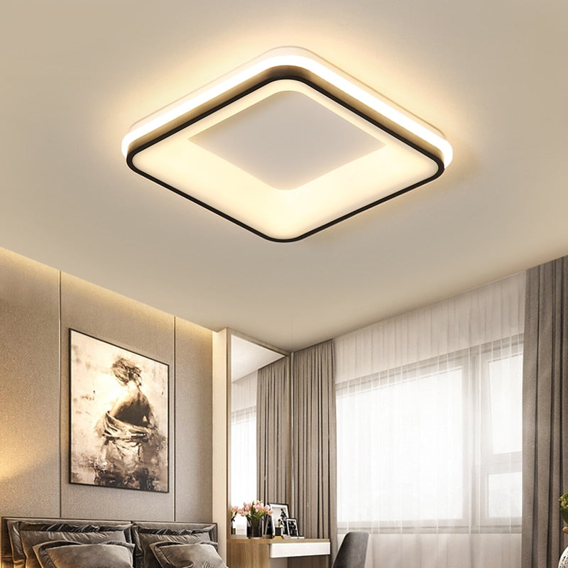 Black+White Finished Modern Led Ceiling Lights For Bedroom Study Room ...