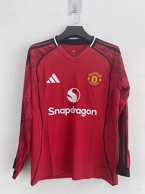 2025/2026 Long Sleeve Manchester United Home Football Shirt 1:1 Thai Quality