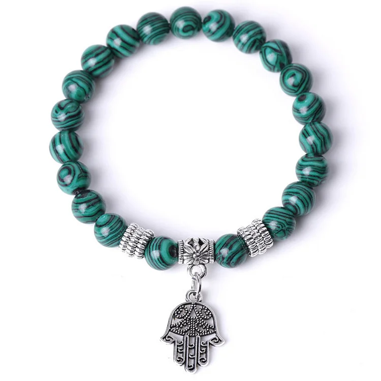 Natural Turquoise Hamsa Reki Bracelet