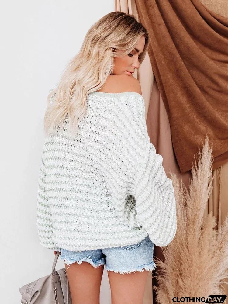 Striped Knit Boho Sweater
