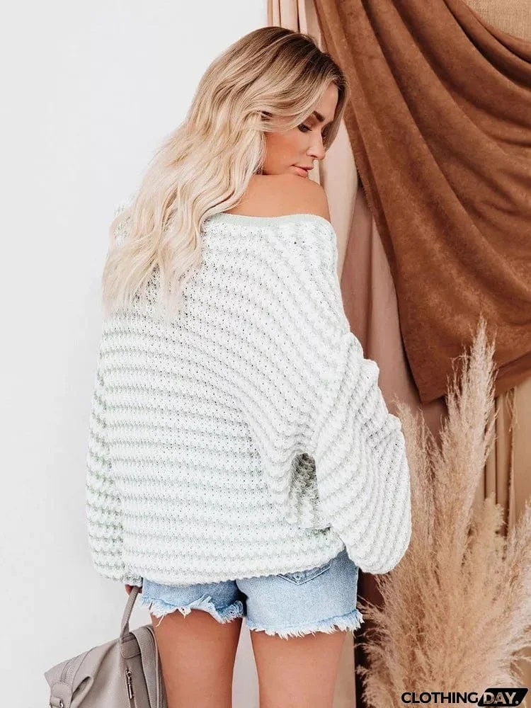 Striped Knit Boho Sweater