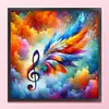 Colorful Musical Note Feather-11CT Stamped Cross Stitch 40*40cm/15.75*15.75in tapestrymarket