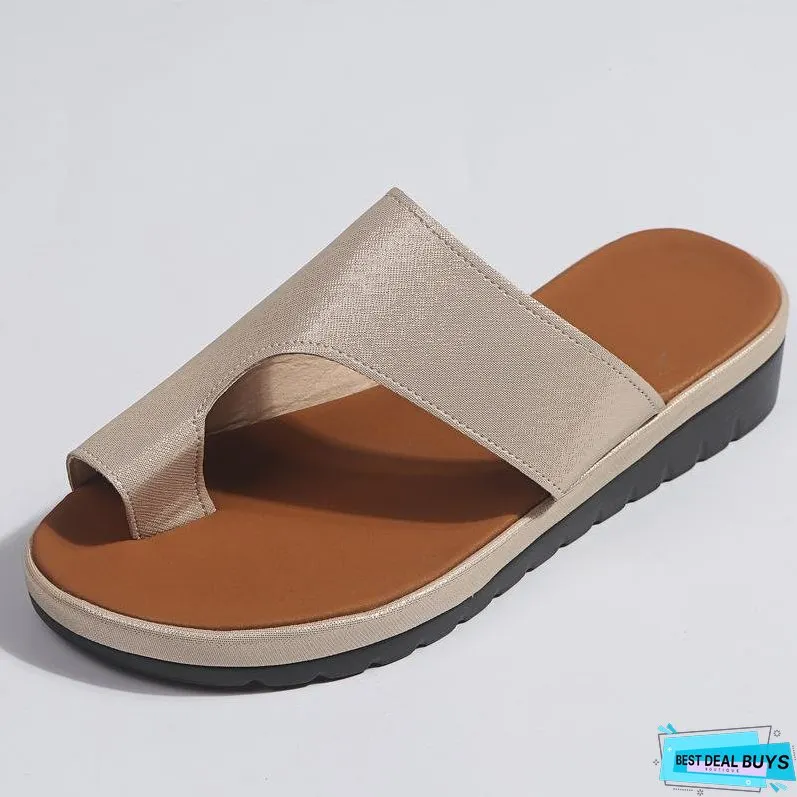 Women Leather Shoes Comfy Platform Flat Ladies
