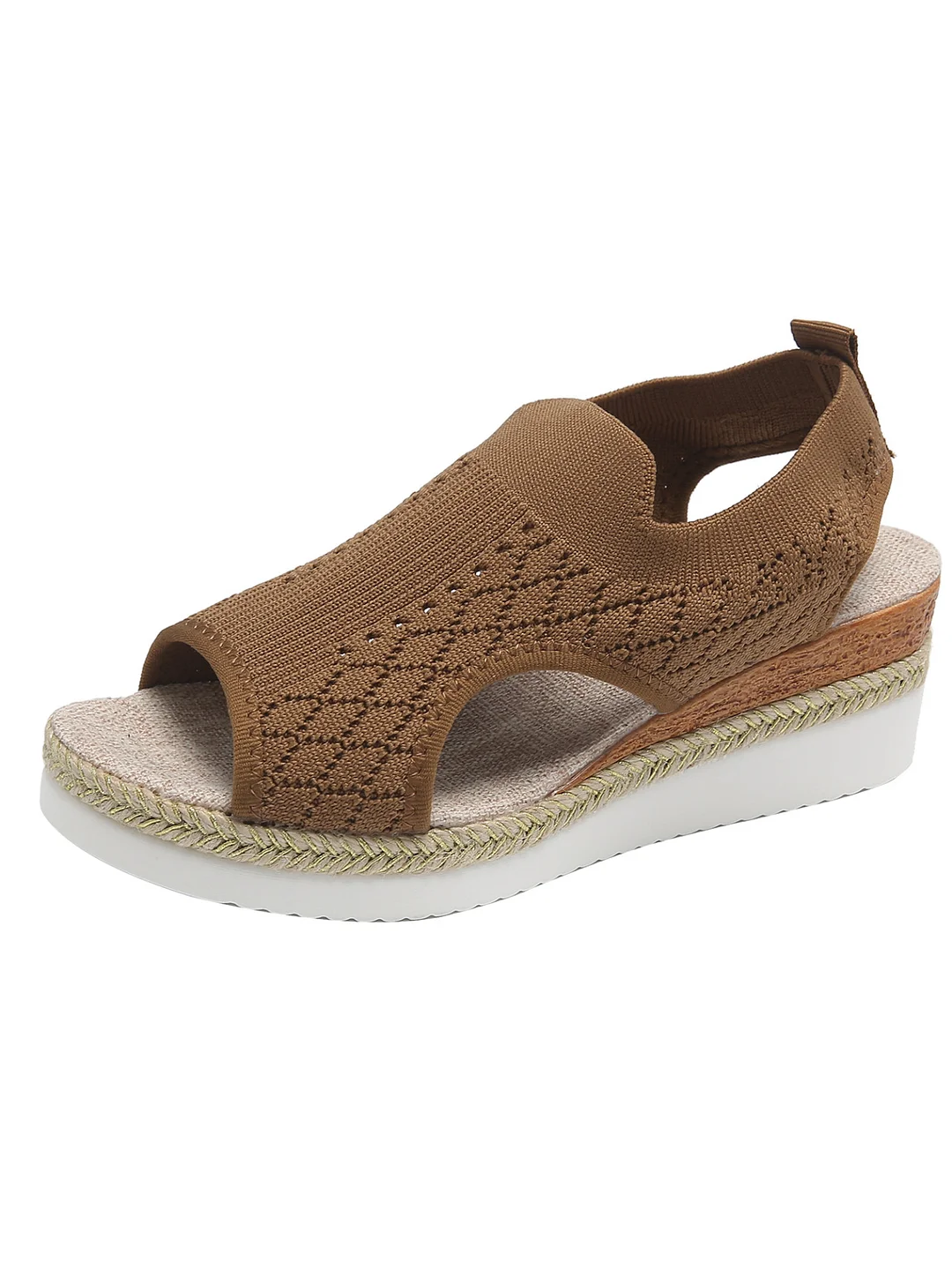 Yyvonne And Summer New Flying Fish Mouth Sandals Women's Net Cloth Breathable Slopes Sandals Large Hot Beach Sandals