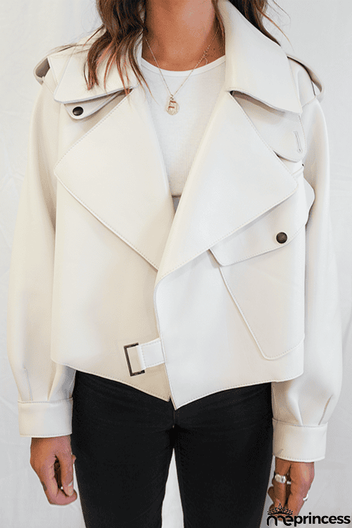 Oversized Cropped Leather Jacket