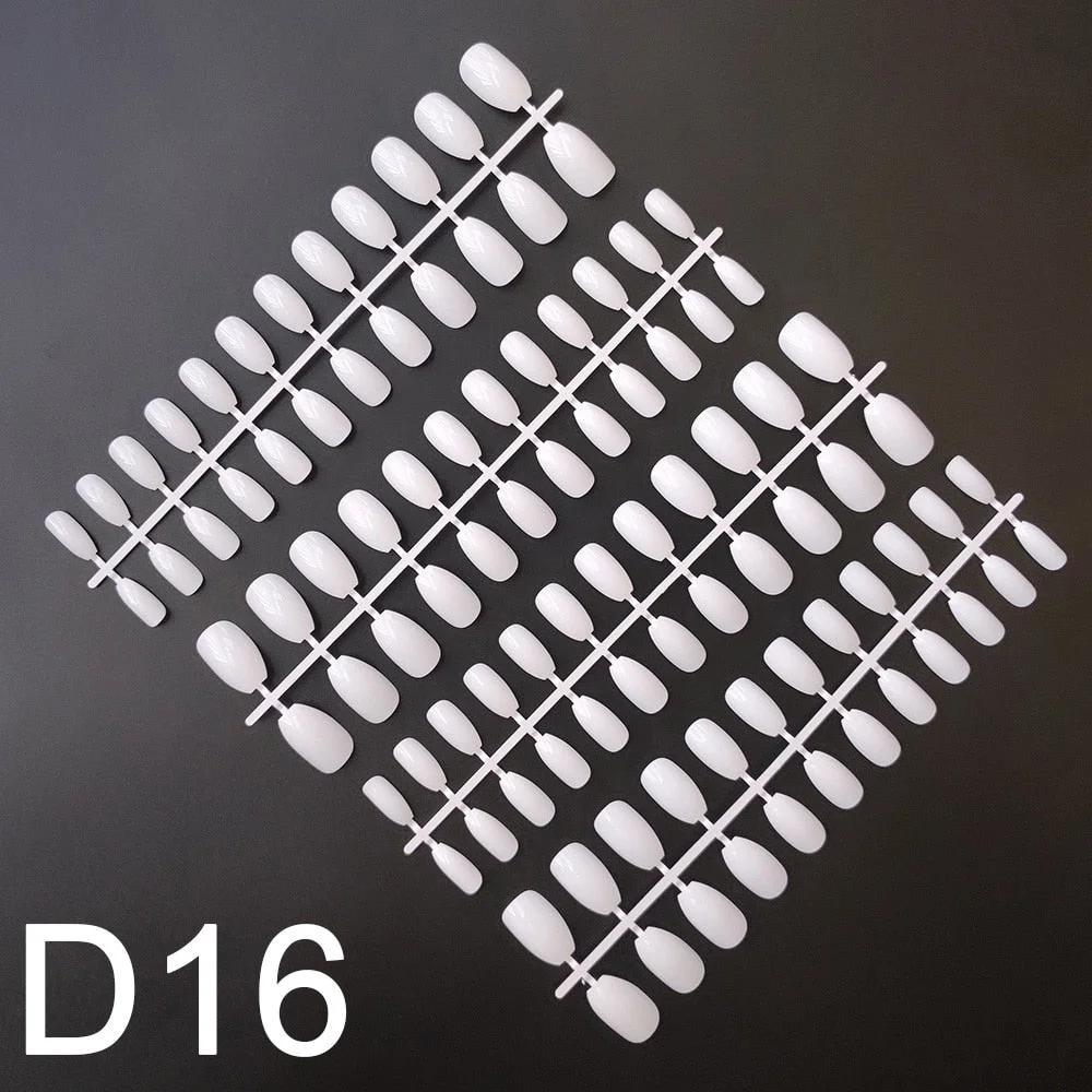 10 Sets Short Coffin Shape False Nail Tips In Same Color 24 Pieces/Set 10 Sizes Press on Fake Nails Manicure Finger Nail Tips-Nail Inspo
