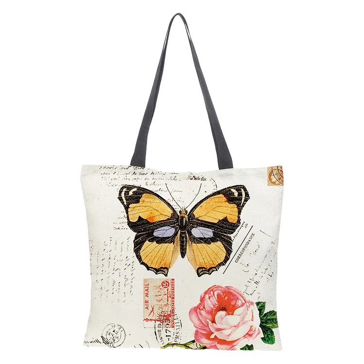 Linen Eco-friendly Tote Bag - Butterfly