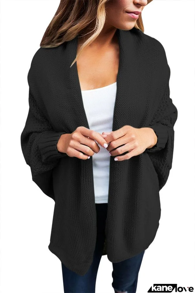 Chunky Knit Open Front Dolman Cardigan