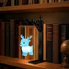 Glowing Owl Metal Bookend Lamp Iron Shelf Organizer Vintage Style