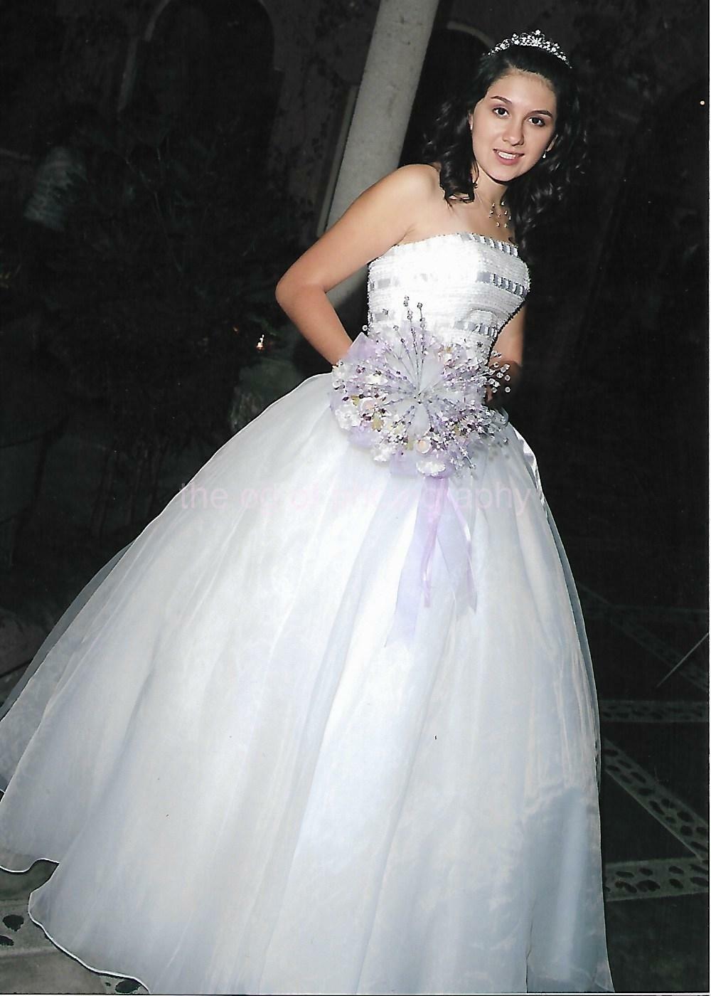 5 x 7 FOUND Photo Poster painting Color QUINCEANERA GIRL Original PRETTY LATINA 14 19 U