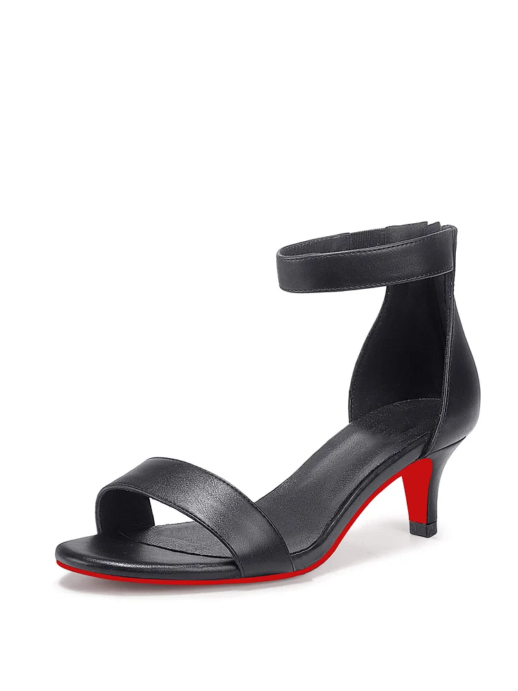 50mm Women's  Kitten Heels Stiletto Heels  Dressy Open Toe Heels Ankle Strap Heeled  Prom Sandals Bride Wedding Bridal Shoes Red Bottom Pumps