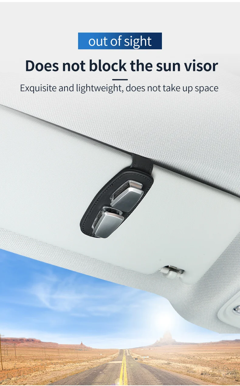 Car multifunctional double clip sun visor glasses clip card