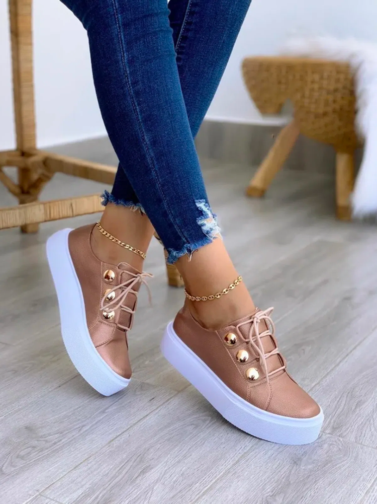 Casual Round Toe PU Loafers