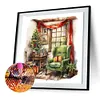 >SALE<5D DIY Full Round Drill Diamond Painting Indoor Green Sofa Home Decor 30x30cm