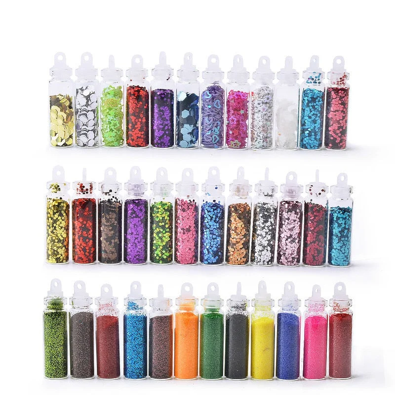 12Colors 3d Hollow Acrylic Flakes Shiny Nail Glitter Ultra-thin Nail Sequin Set For DIY Nails Decorations