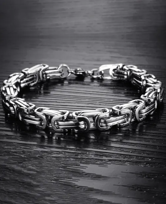 Fashion Sliver Titanium Steel Loop Chain Polished Bracelet