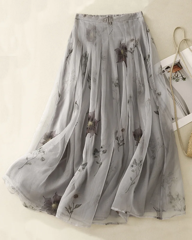 Artistic Vintage Print Skirt