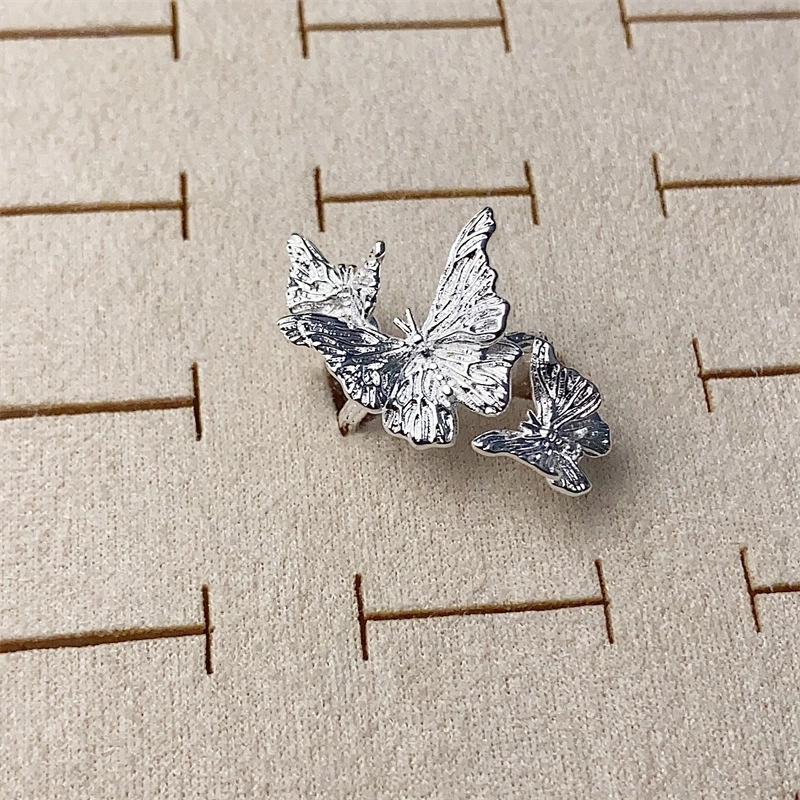 Copper Silver Plated Inlay Round Natural Stone Gem Rings