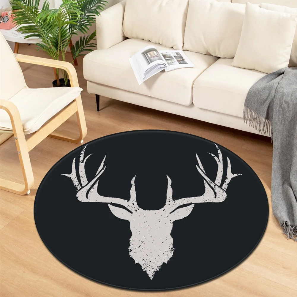 Modern Round Carpet Children Bedroom Bedside Mat Living Room Chair Large Carpet Home Kids Room Decorative Anti-Slip Floor Rugs