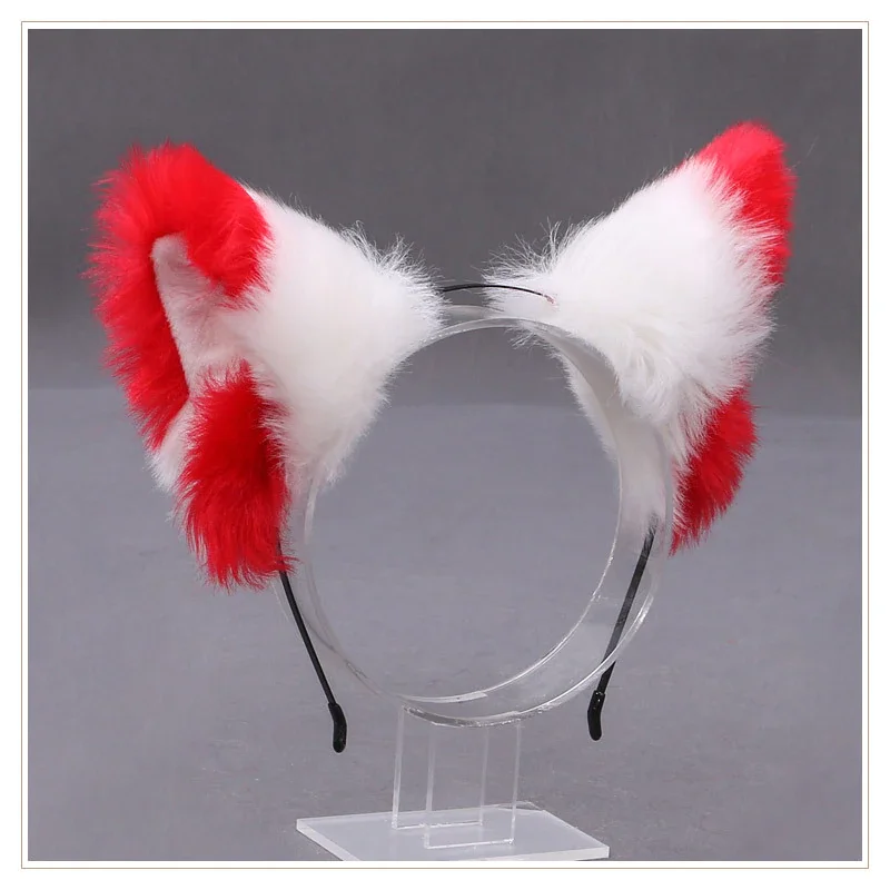 Billionm OJBK Fox Ear Headband Anime Cosplay Beast Ear Wolf Ears Girls Kawaii Handmade Plush Animals Hair Hoop Cute Cat Hair Accessories