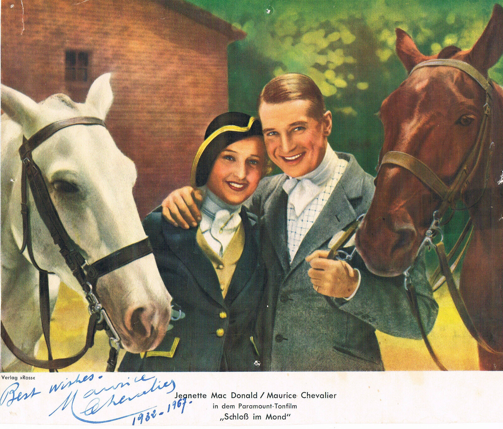 Maurice Chevalier 1888-1972 genuine autograph signed 8x9