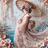 Kimono Woman Holding Umbrella-Full Round Diamond Painting 40*40CM