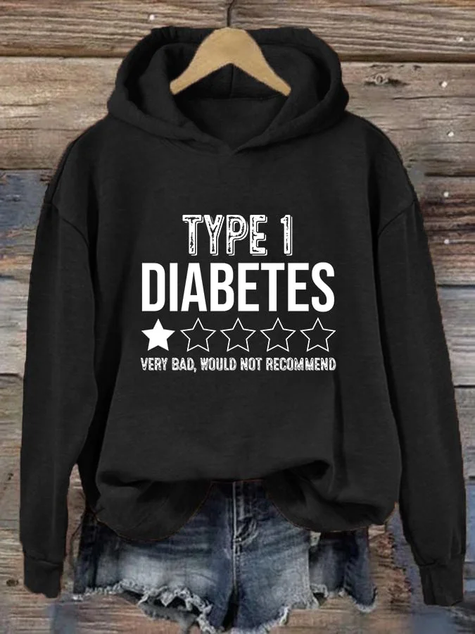 Women's Funny Type 1 Diabetes Casual Hoodie