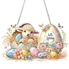 Diamond Painting Acrylic Single Side Drill Easter Lamb Pendant Charms Kits for Adults Home Window Decor