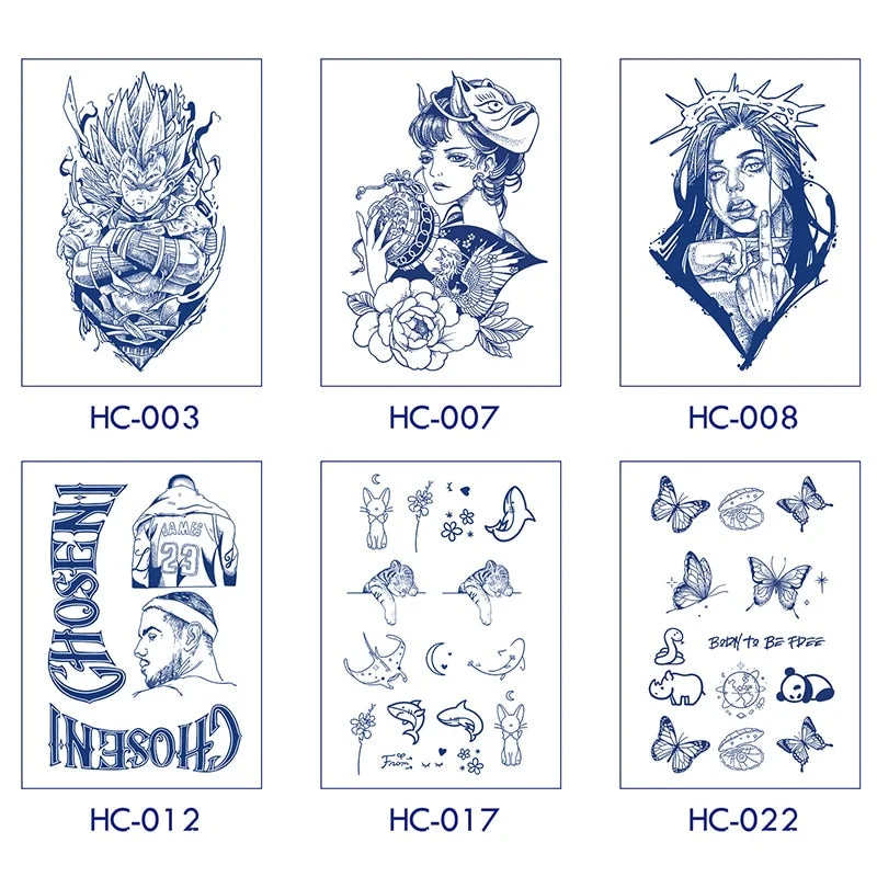 Basketball Anime Flower Butterfly Text Art Festival Cute Cool Waterproof Full Body Arm Men and Women Natural Temporary Tattoos