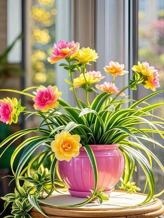 💐Double Chlorophytum comosum 'Variegatum'