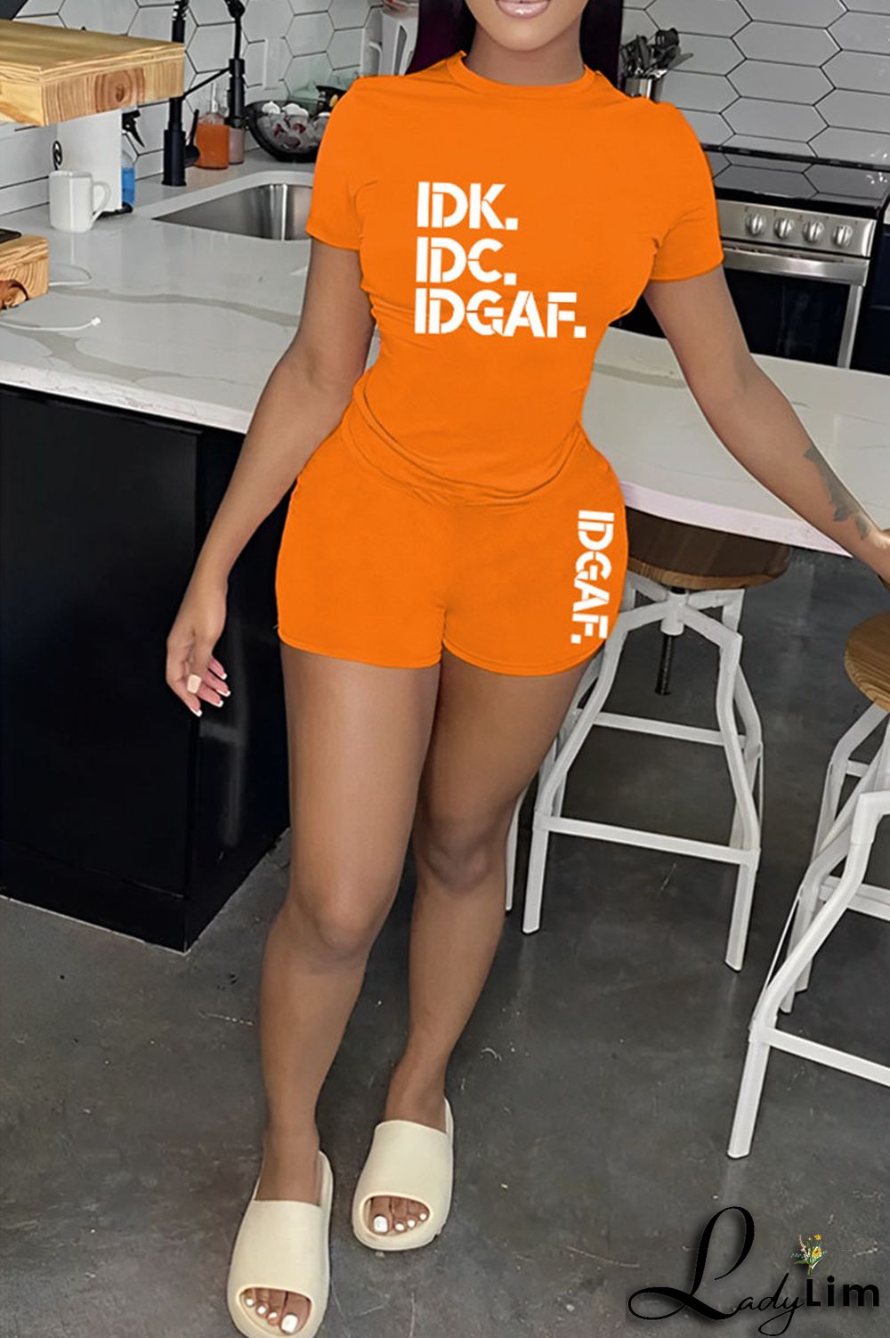 Red Casual Print Patchwork O Neck Short Sleeve Two Pieces