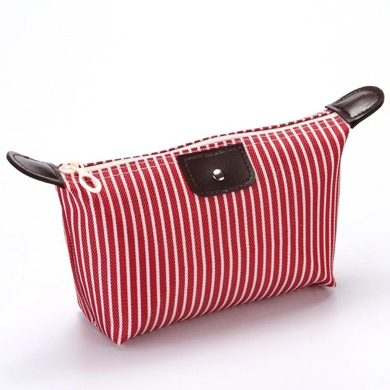 Classic Style Solid Color Nylon Square Makeup Bags